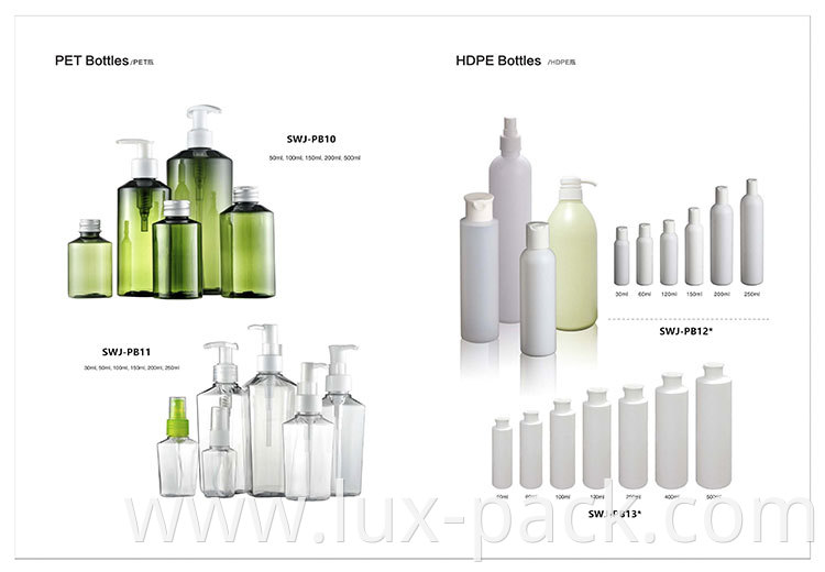 100ml 200ml 250ml cosmetic packaging bottle empty PET spray lotion frosted plastic bottles